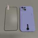 MZELQ TPU Wallet Compatible with iPhone 13 Case, Card Holder Camera Protection Cover + Screen Protector, Push-able Slot for Girls Women -Purple