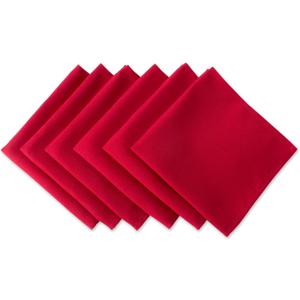 DII 100% Spun Polyester Table Top Collection, Napkins, 18x18, Red, 6 Piece