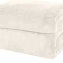 MOONQUEEN 2 Pack Premium Bath Towel Set - Quick Drying - Microfiber Coral Velvet Highly Absorbent Towels - Multipurpose Use as Bath Fitness, Bathroom, Shower, Sports, Yoga Towel (Cream)