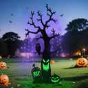 Solar Halloween Yard Decorations, 43 Inch Outdoor LED Solar Powered Haunted Tree Stakes Halloween Outdoor Decorations, Metal Spooky Tree Garden Stakes Lawn Yard Ornament