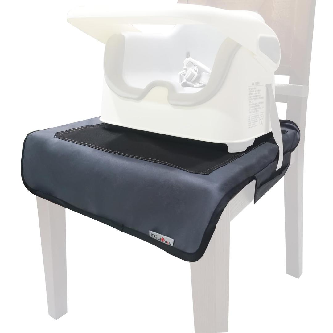 JOOLIO B&S Extra Large Booster Chair Protector Cover,Dining High Chair Seat Cover Protect Booster Chair Cover,Non-Slip Bark Grain Backing, Waterproof,Oil-Proof and Stain-Proof,Easy to Wipe Clean Gray