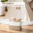 Mkono Woven Storage Basket, Cube Cotton Rope Basket for Shelves, Clothes, Toys, Towels, Books, Rectangle Bin with Handles for Organizing, Decorative Gift, 13'' x 10'' x 9'', Brown and White (1 Pack)