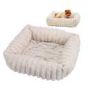 Soft Washable Dog Cat Bed, Ergonomic Pet Sleeping Bed with Removable Zipper Cover for Small Medium Dogs and Cats