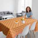 Ecology Vinyl Tablecloths-52''90''Rectangle Flannel Backed and Sewn Hem,Healthy Plastic Table Cover for Rectangular Table,100% Waterproof and Stain Resistant,Easy Care