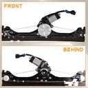 Front Right Passenger Side Power Window Regulator with Motor Assembly Compatible for Fiat 500 1.4L 2012-2019, Replacement 751-649 68070266AC 68070266AD 68070266AE