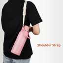 Insulated Water Bottle with Handle and Strap,Vacuum Travel Tumbler with Cup Lid,Thermo Coffee Cup for Hot Cold Drinks 50 OZ,TealBlack