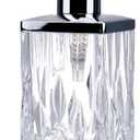 10Oz Clear Glass Soap Dispenser with Silver Pump,Lead-Free Thick-Cut Glass,Countertop Soap Dispensers for Bathroom & Kitchen,Square