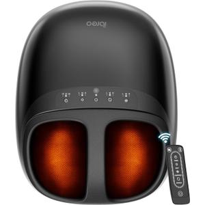 ibreo Shiatsu Foot Massager with Heat, Deep Kneading Therapy, Air Compression, Mothers Day Gift for Mom Grandma, for Foot Neuropathy, Plantar Fasciitis, Tired Pain Relief, For Men Women Size Up To 13