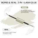 VEYESBEAUTY Lash Bond and Seal Waterproof 2 in 1 Cluster Lash Glue for Eyelash Extensions Long Lasting Strong Hold Individual Eyelash Glue for Self-Application at Home 5ml+5ml(White Bond)