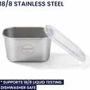 Snackle Box Container with Ice Pack, 18/8 Stainless Steel Compartments Divided Serving Tray with Lid & Handle, Organizer for Fruit Veggie Candy Nuts, Dishwasher Safe for Travel Picnic Party