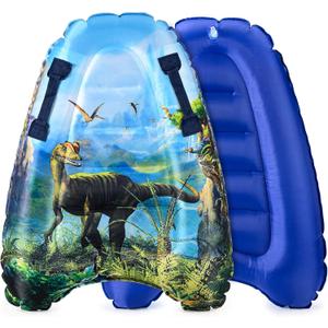 Inflatable Boogy Boards for Beach Travel Toys, 30 Cavas Slip Slide Water Park Body Surfing Board with Handles, Summer Fun Water Pool Game Toys for Kids 4,8,12 Ages (Dinosaur)