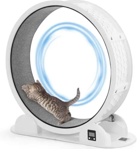Large Cat Treadmill Wheel: Fitness & Fun! Easy Install, Pedometer Included
