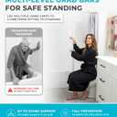 Stander Double Handle Non-Rotating Floor to Ceiling Grab Bar, No-Drill Tension Mounted Transfer Pole for Seniors, Bath Safety & Bedside Assist Rail for Home Standing Support & Fall Prevention, White