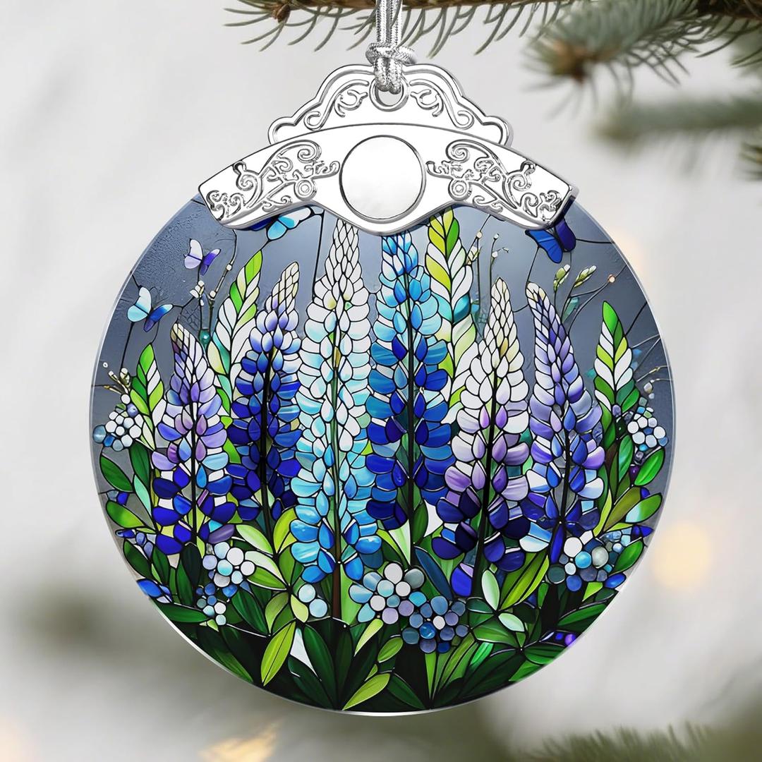 Texas Bluebonnet Christmas Ornaments: Christmas Tree Ornaments, Holiday Decor for Flower Lover, Stocking Stuffers, Gift Ideas, Xmas Gifts & Gifts for Women