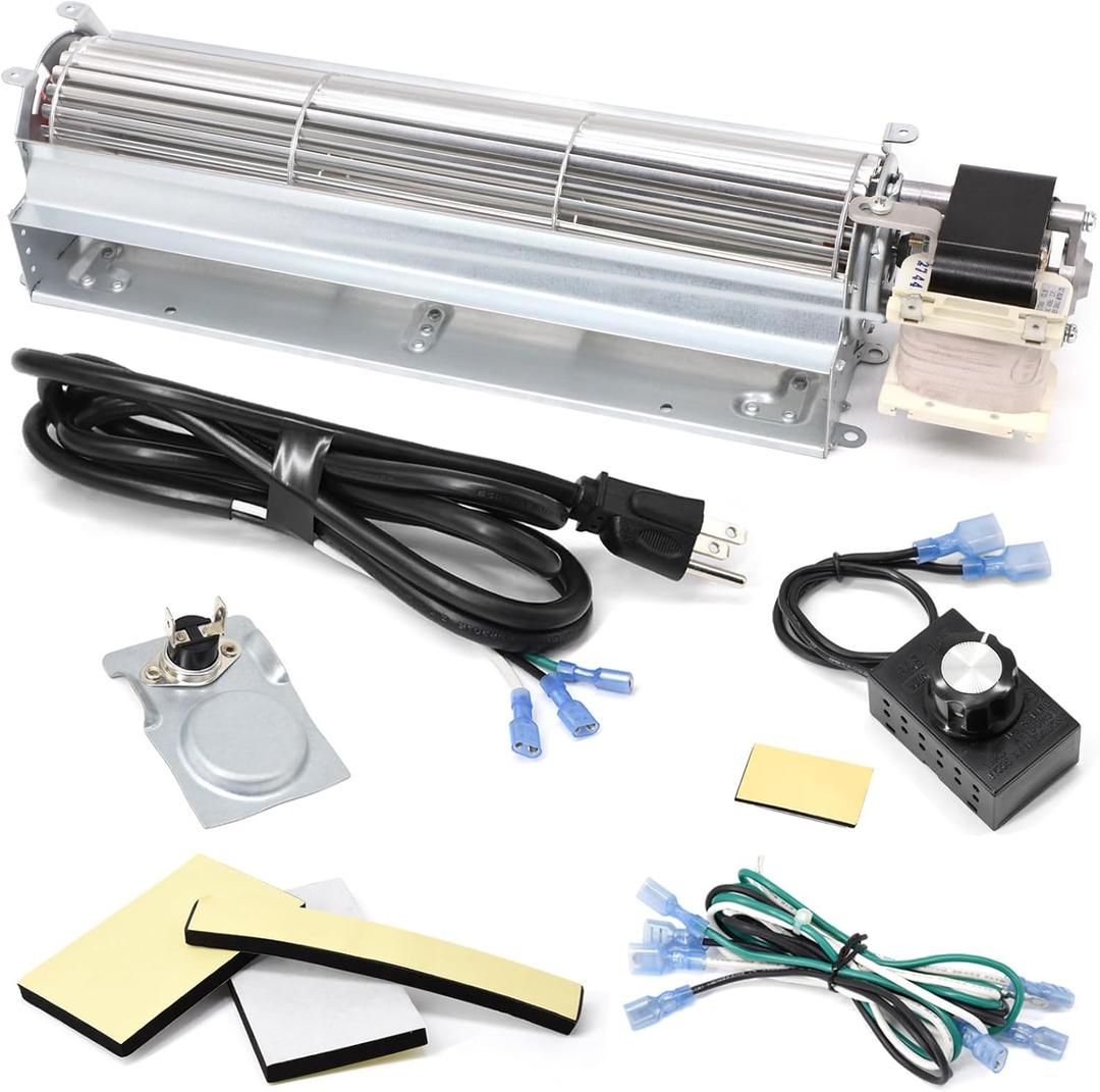 Replacement Fireplace Blower Kit for Desa, FMI, Vanguard, Vexar, Comfort Flame Glow, GA3650T GA3650TB GA3700T GA3700TA BKT Fireplaces Fan Blower with Thermostat