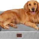 EHEYCIGA Orthopedic Dog Beds Large Sized Dog, Waterproof Memory Foam Pet Bed with Sides, Non-Slip Bottom Large Pet Bed with Washable Removable Cover, Grey