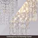 Small Crystal Chandelier, Flush Mount Ceiling Light with 3 Tiers Raindrops Crystal, E26 Base, Mini Chandelier, Ideal for Bedroom, Living Room, Hallway, Bar, Kitchen, Bathroom. D7.9"x H11" (Chrome)