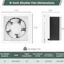 Fanspex 8" Shutter Exhaust Fan, 310CFM Window or Wall Mount Ventilation Fan for Greenhouse, Attic, Garage, Bathroom, Kitchen