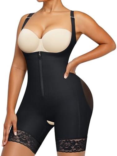 Nebility Fajas Colombianas Bodysuit Shapewear for Women Tummy Control Body Shaper Postpartum Butt Lifter with Zipper, 2XL