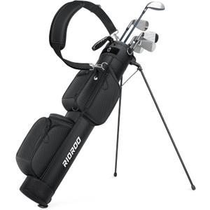 Golf Stand Bag, 3 Way Lightweight Par 3 Golf Bag Dividers Fits Up to 9 Clubs, Easy to Carry Pitch n Putt Golf Bag for Driving Range and Executive Courses