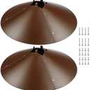 Qualirey 2 Pack 21.5 Inch Metal Squirrel Proof Baffle for 4 x 4 Posts Wrap Around Guard for Bird Feeder Pole to Deter Squirrels (Brown)