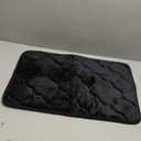 TECHMILLY 32" x 20" Soft Fluffy Chenille Large Bathroom Rugs, Non Slip Absorbent Bath Mats for Bathroom, Washable and Quick Dry, Black, 32" x 20" (1'8" x 2'8" (Rectangular))