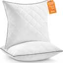 1 MIDDLE ONE Throw Pillows (Pack of 2, White), 18 x 18 Inches Decorative Pillow Insert for Couch, Sofa and Bed, Memory Foam Indoor Square Pillow Forms Stuffer