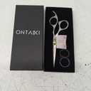 Ontaki Hair Cutting Scissors 6.5" - Japanese Steel Shears for Beard & Mustache - Hand-Forged Tool for Barbers, Men & Women - Sharp Hair Shears (6.5" Silver)