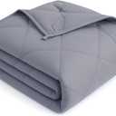 OMYSTYLE Weighted Blanket for Adults (15lbs, 60''x80'') - Queen Size Heavy Throw Blanket, Breathable and Cooling Microfiber Material with Premium Glass Bead for All Season Use, Machine Washable, Grey