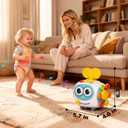 MoraBaby Robot Musical Busy Cube for Toddlers 1-3 Years Old, Montessori 6-in-1 Activity Cube with Lights & Sounds, Wheels for Tummy Time & Crawling Training, Birthday Gifts for Baby boy & Girl