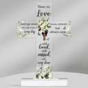 Jetec Sympathy Bereavement Gift for Loss of Loved One Acrylic Cross Floral Red Cardinal Memorial Gift Remember Me Grieving Keepsake for Mom Dad Grandma Friend Sisters Brothers(Cross)