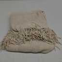lifein Throw Blanket for Couch, Soft Boho Decor Bed Throw,Cozy White Chenille Knitted Small Farmhouse Lightweight Throw for Spring(White/Cream,50 * 60")