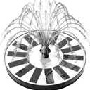 Solar Fountain Bird Bath Fountains Pump Upgraded 100% Glass Panel, Solar Powered Water Fountain with 8 Nozzle & 4 Fixer for Garden, Pond, Pool, Patio, Outdoor - No Battery Needed