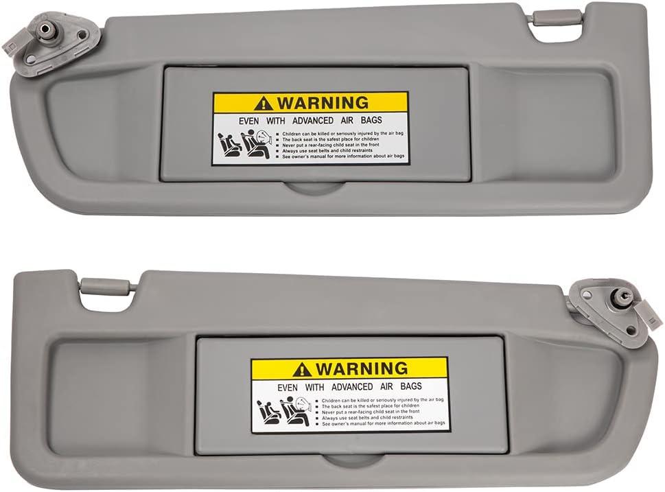 A Pair Light Gray Left and Right Sun Visor Sunvisor Compatible with 2006 2007 2008 2009 2010 2011 06 07 08 09 10 11 Civic Replaces# 83280-SNA-A01ZC 83230-SNA-A01ZC