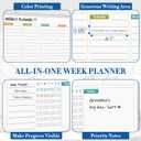 Weekly Dry Erase Calendar Whiteboard for Wall, 24" x 18" Planner