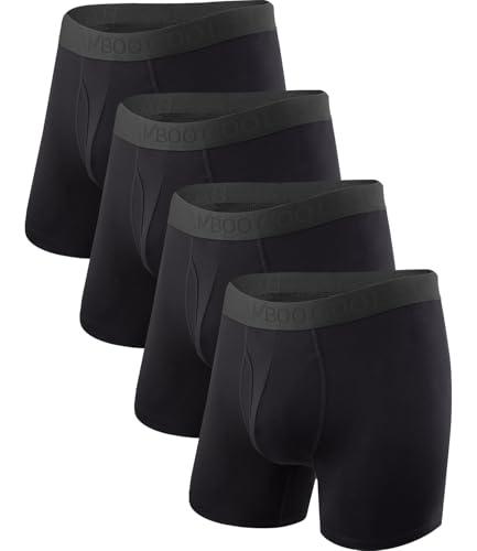BAMBOO COOL Men's Underwear Boxer Briefs Soft Breathable Performance Underwear for Men 4 Pack(XL)