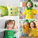3 x JarThenaAMCS 48Pcs St. Patrick's Day Iron-On Sew-On Patch 2.4 Inch Shamrock Heat Transfer Iron Patches Lucky Clover Embroidered Cloth Patches for Irish DIY Crafts Clothing Fabric