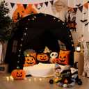 Sumbababy Large Teepee Tent for Kids: with Star Lights - Tent Indoor Kids Teepee Tent for Boys & Girls - Kids Play Tent Inside Canopy Bed for Playroom Gift Toys (All-Black)