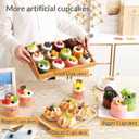 6 Pack Fake Cupcakes, Artificial Cupcakes for Display, Faux Cake Dcor, Realistic Fake Artificial Food for Display, Fake Desserts Pastries for Decoration