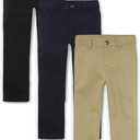 The Children's Place Boys' Stretch Relaxed Straight Chino Pants, Multipacks (14 Straight, Blue)