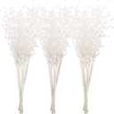 Sea Team 24-Pack Artificial Glitter Berry Stem Ornaments, Decorative Bead Sticks, Glittery Twigs, Picks, Branches for Christmas Tree, Small Vase, Holiday, Wedding, Party (17 Inches, White)