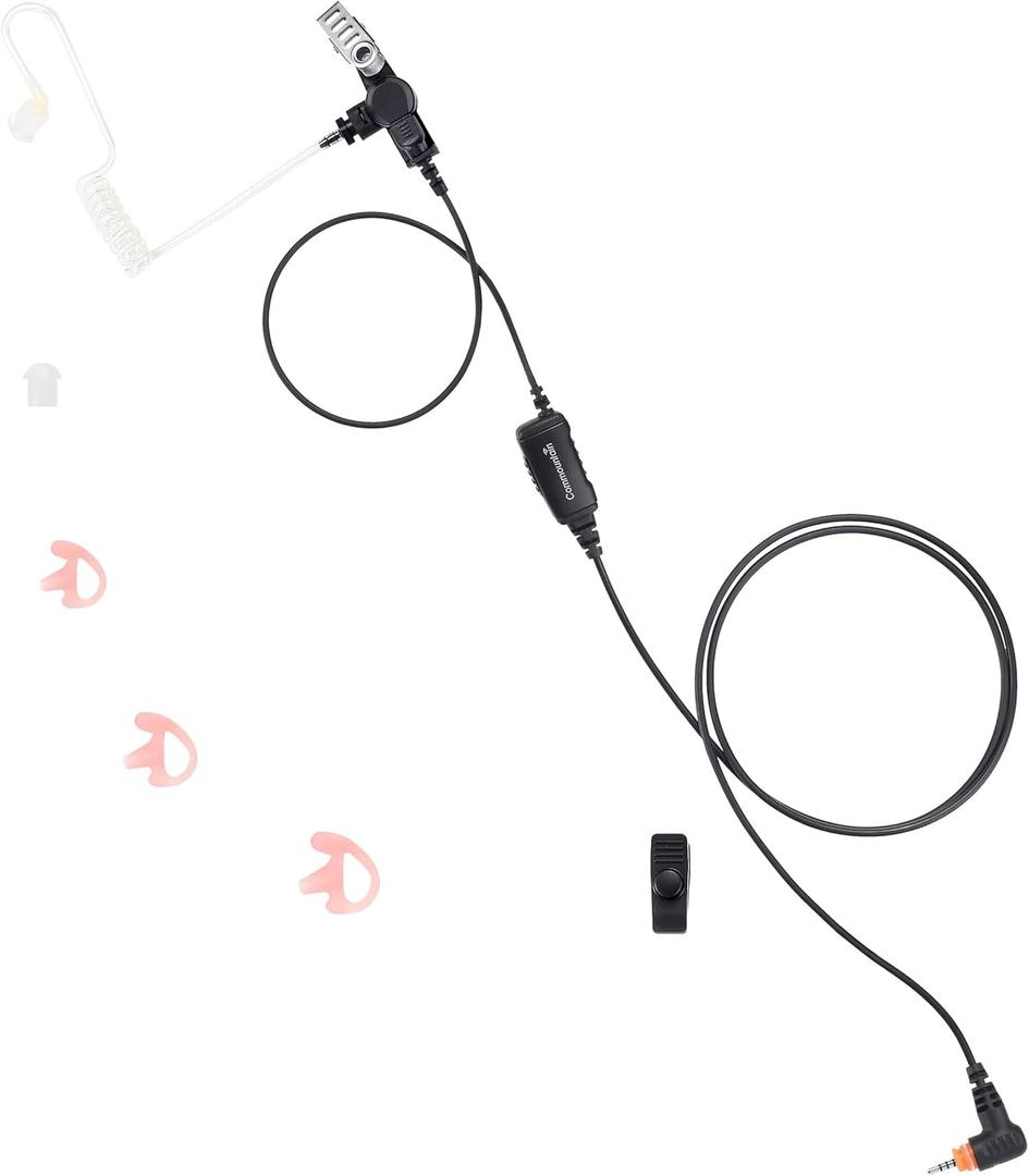 commountain SL300 SL3500e Earpiece with Mic Compatible for Motorola Radios TLK-100 TLK-110 SL-300 SL7550 SL7550e SL-3500e TLK100 TLK110, Acousic Tube Headset 5pcs