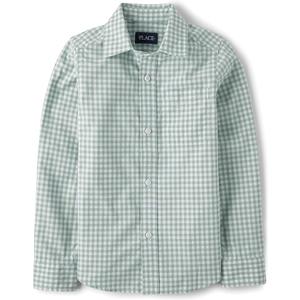 The Children's Place,Boys,Long Sleeve Button Down Shirts,Mint Taffy,Large