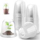 RooTrimmer 6 Inch Clear Humidity Dome, 30 Pcs Adjustable Plant Pot Domes Compatible with 6" Nursery Pots, Reusable Transparent Grow Dome Cover for Seed Starter Pots Outdoor Gardening Plant Growth