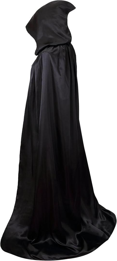 VGLOOK Unisex Hooded Halloween Christmas Cloak Costumes Party Cape (Black)