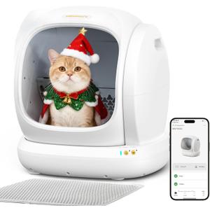 MeoWant Self Cleaning Cat Litter Box, Open-Top Automatic Cat Litter Box with Safety Protection, App Control, Odor-Free, 75L Large Space for Multiple Cats