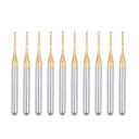 uxcell 10Pcs 1mm Titanium Coat Carbide End Mill Engraving Milling Cutter CNC Router Bits for PCB Machine, 1/8" Shank