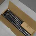 TVWOO Black Wrap Around Curtain Rods 48 to 90 Inch:Blackout Adjustable Window Curtain Rod,Room Darkening Heavy Duty Curved French Metal Single Drapery Rods for Bedroom Kitchen Easy Install,Matte Black