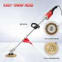 Electric Concrete Grinder Machine & Polisher, 6-Speed 110V Heavy Duty Floor Grinder for Concrete, Cement & Wall Grinding, Rust & Coating Removal, 180mm Diamond Disc & 200mm Wire Brush