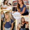 3 Pack Girls' Cap Sleeve T-Shirts Kids Ribbed U-Neck Tops Casual Fitted Shirts Teen Summer Cute Tees 5-14 Years